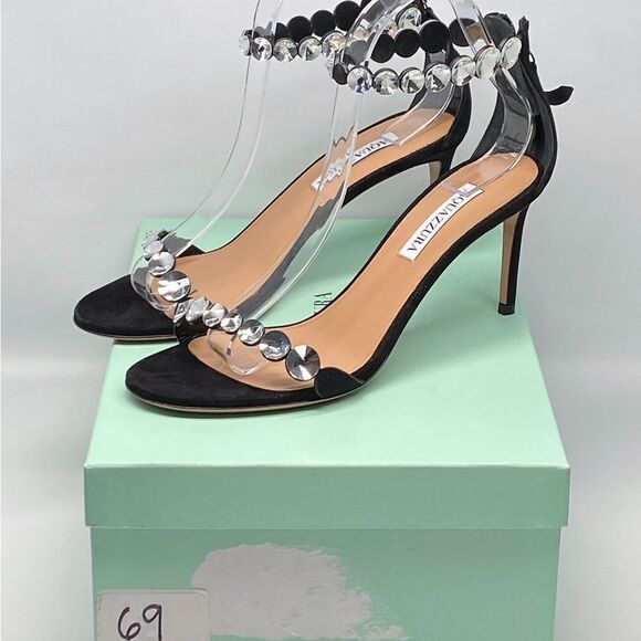 Aquazuura Maxi-Tequila 75 embellished suede sandals size 39 - Picture 11 of 13